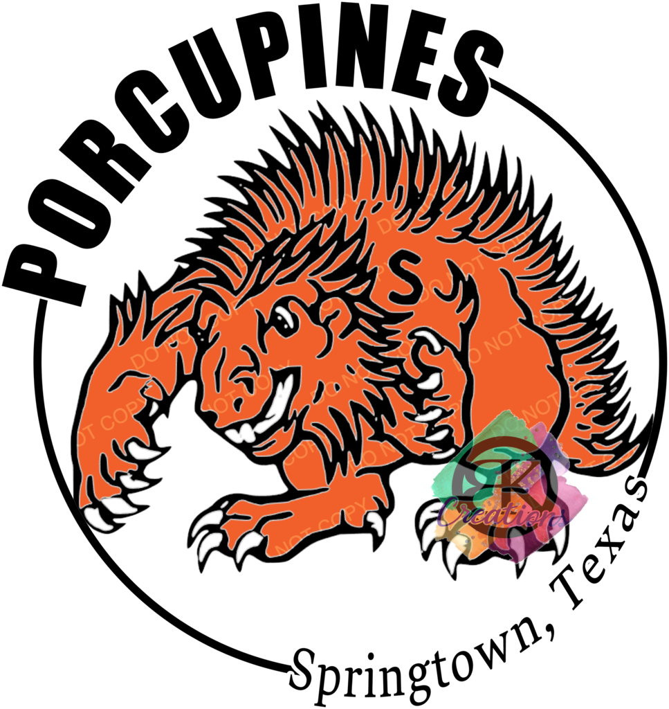 SP1017 - Springtown Porcupine with Circle around Mascot