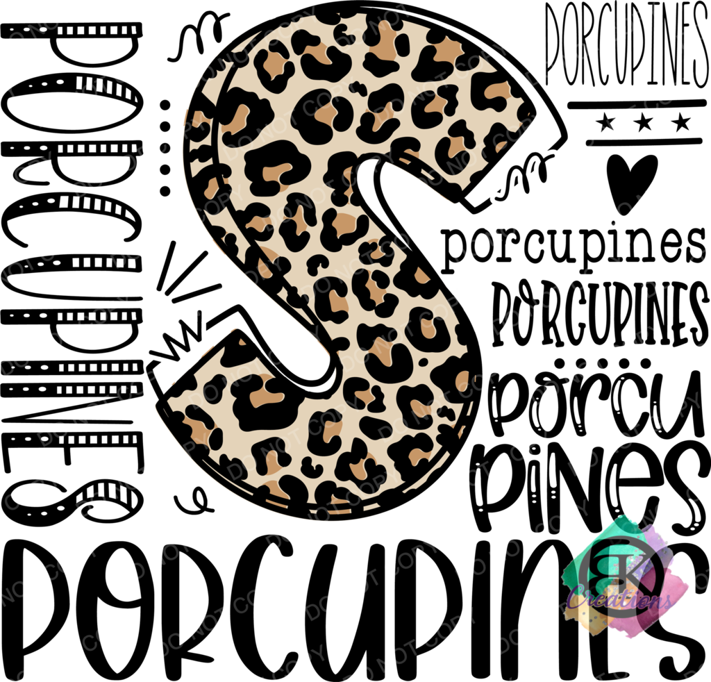 SP1175 - LEOPARD S WITH WORDS SURROUNDING