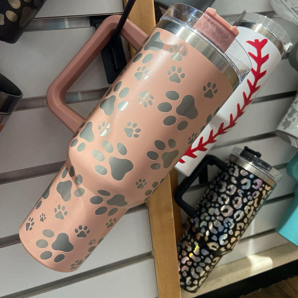 40 oz Tumbler Paw Print