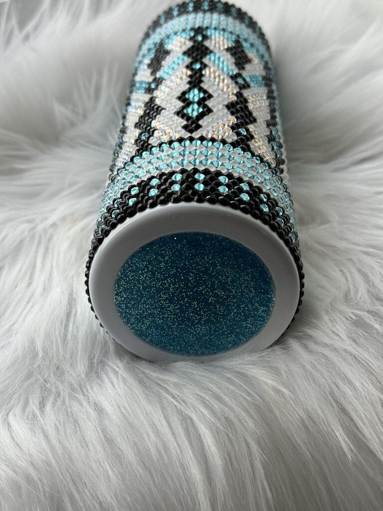 20 OZ - TEAL AZTEC RHINESTONE