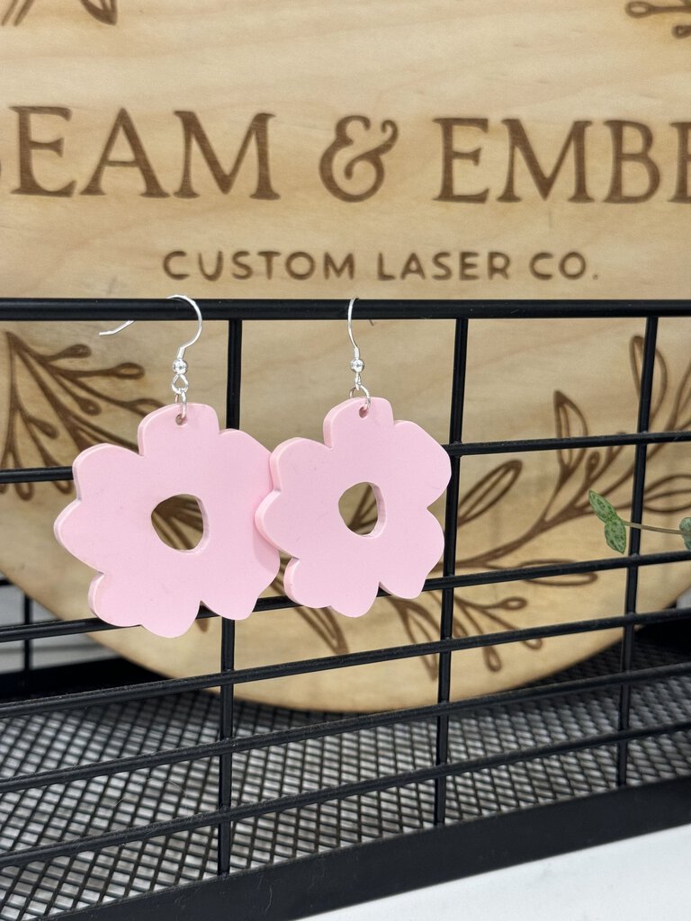 Bubblegum Pink Flower Earrings