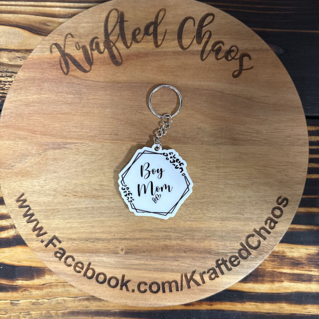 Acrylic Keychain - Boy Mom