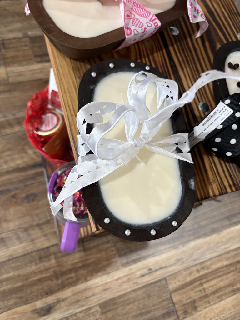 Candle, Rustc Blk Dgh Bowl Bow ties/Farmhouse