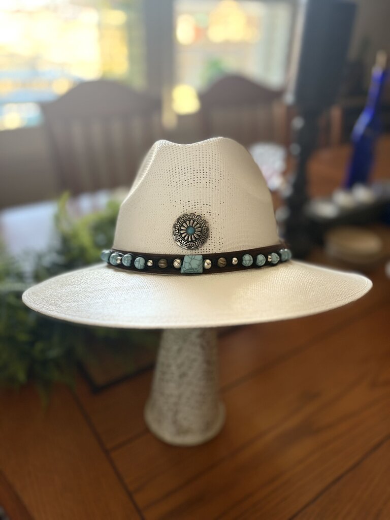 Hat, Summer W/Hatband White