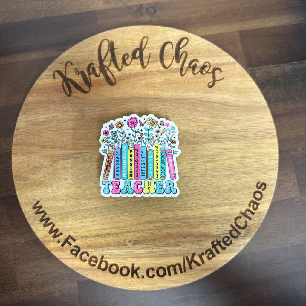 Bogg Charm - Teacher Neon Book Floral