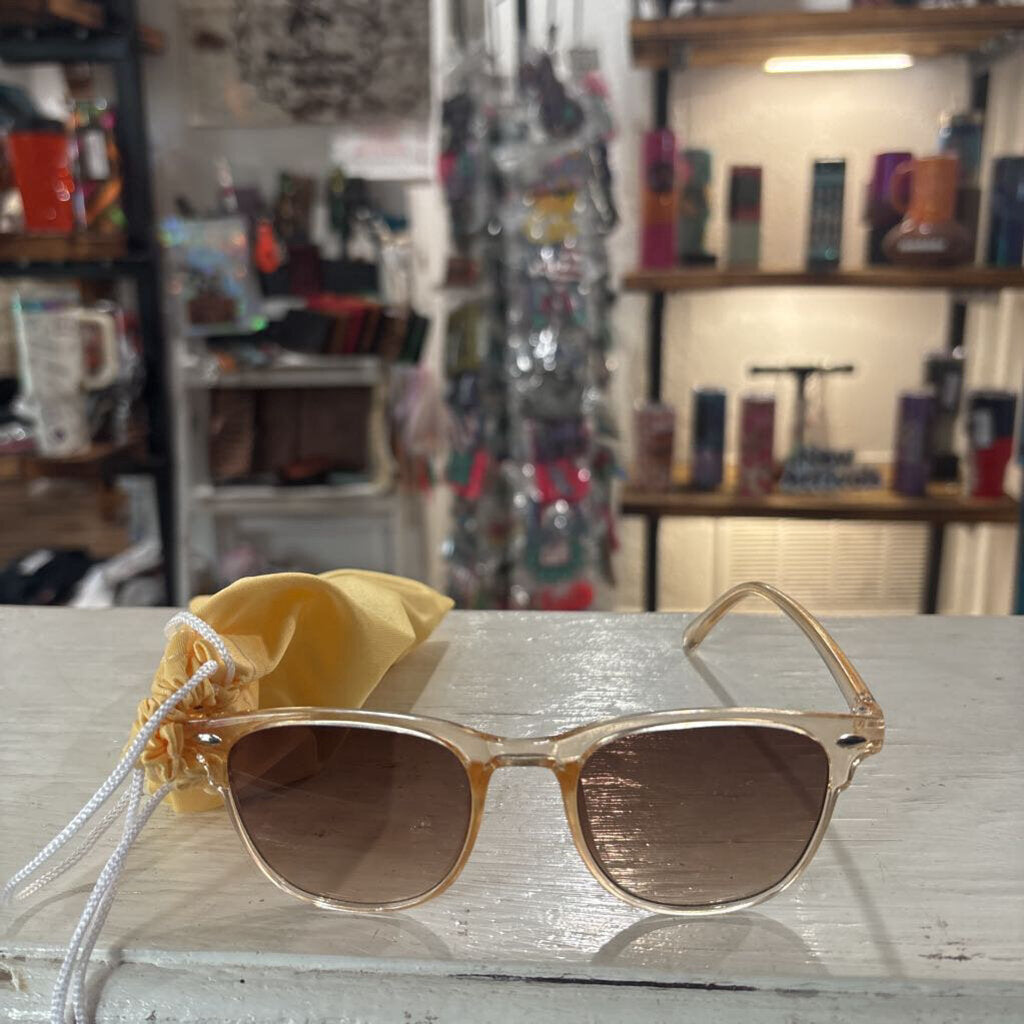 Sunglasses, Square Clear Brown