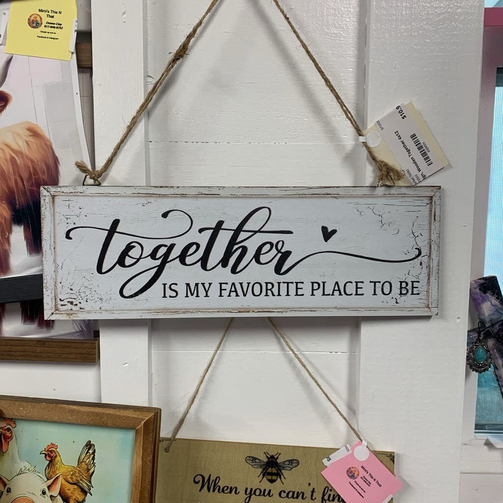 Sign, Wooden Together 4x12