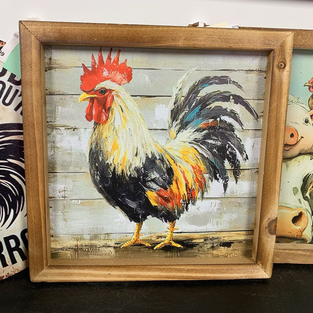 Picture, Framed Rooster 8x8