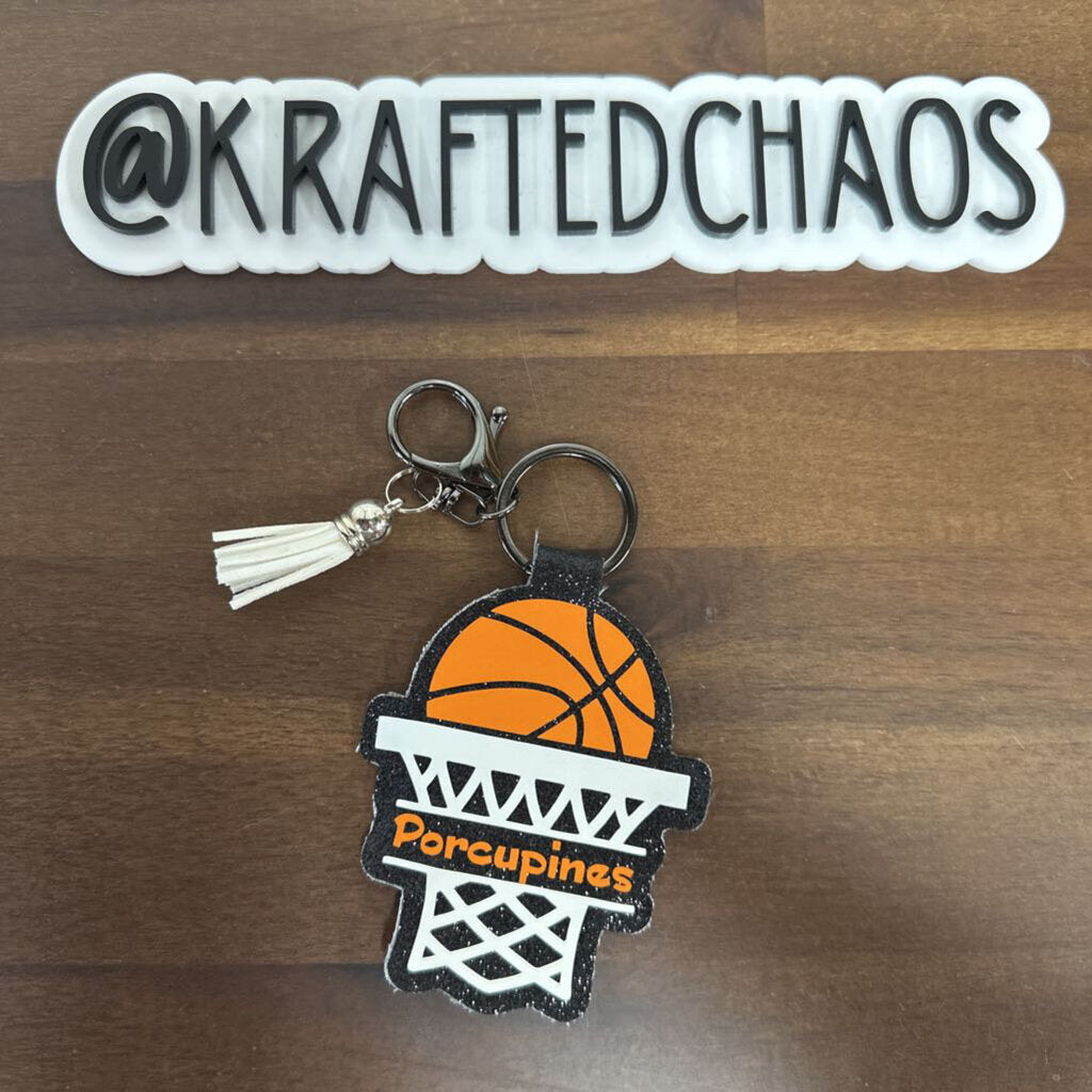 Springtown Leather Keychain - Basketball