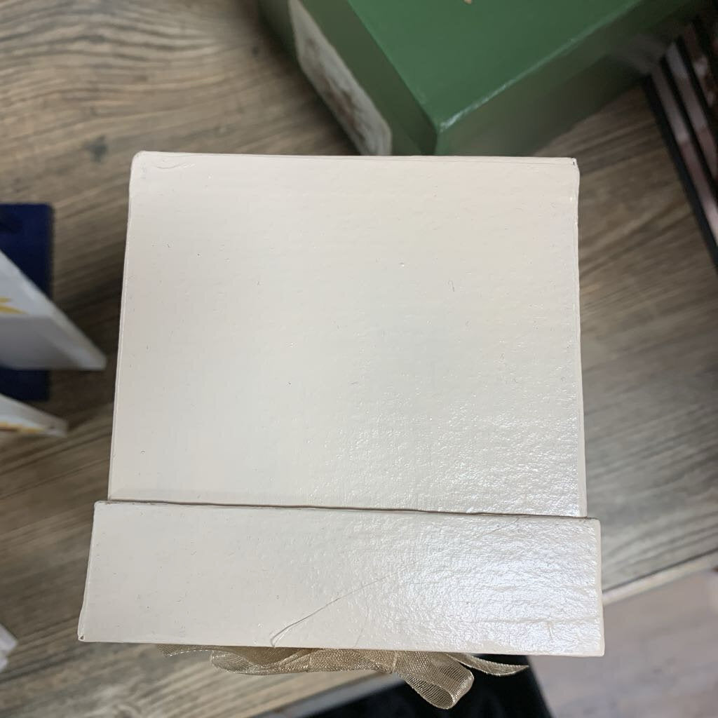 Beige Paper Mache Box with design