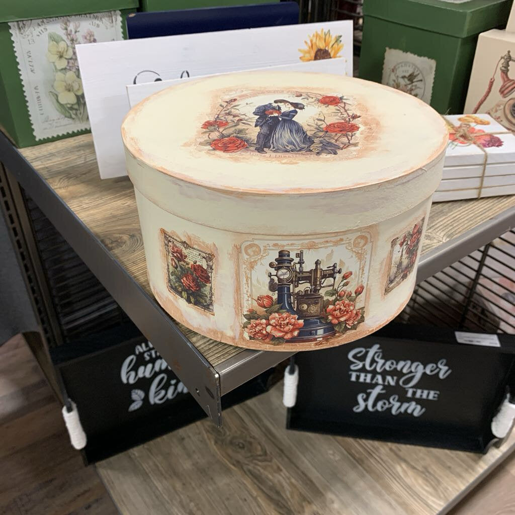 Ivory Paper Mache Box