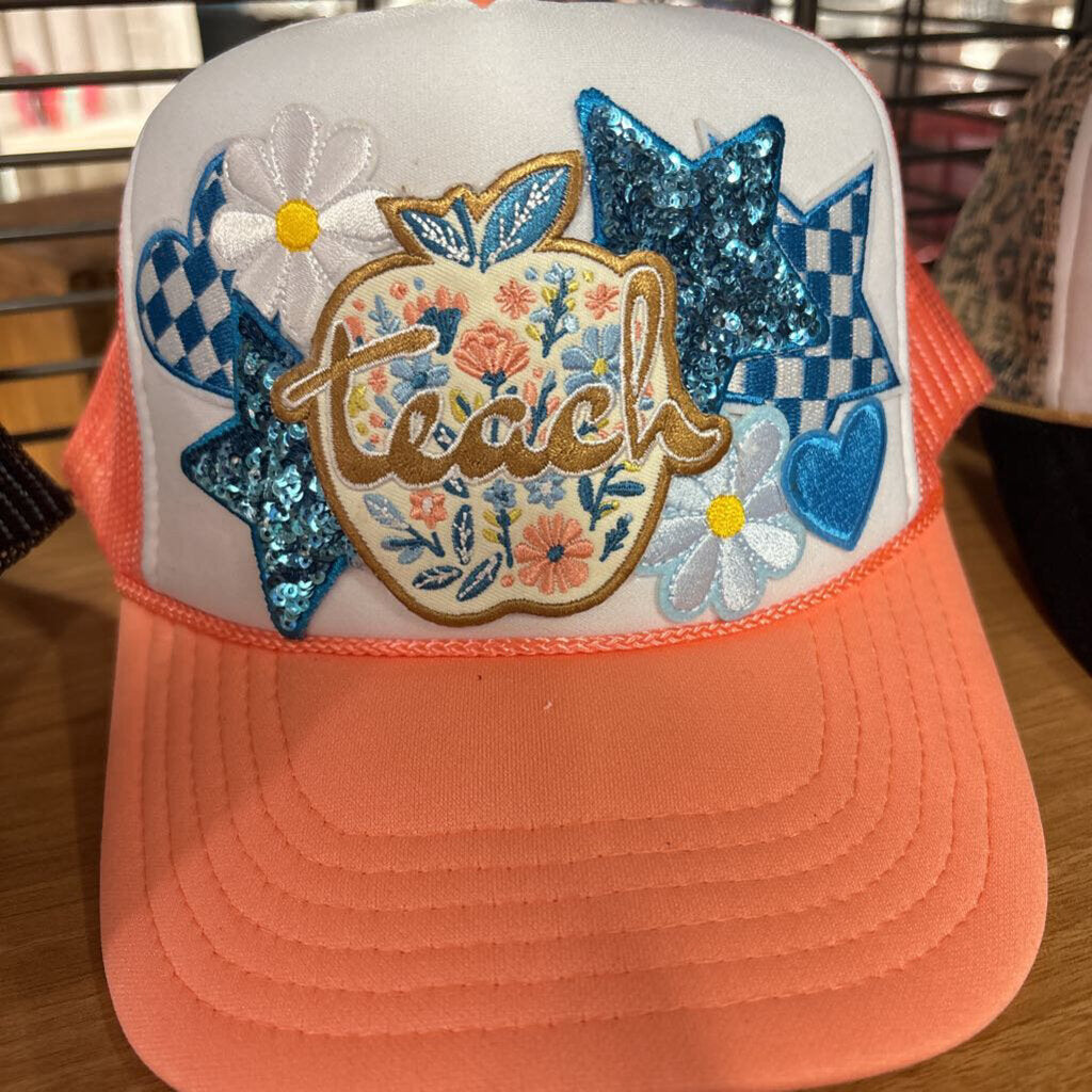 Peach Teach Apple hat