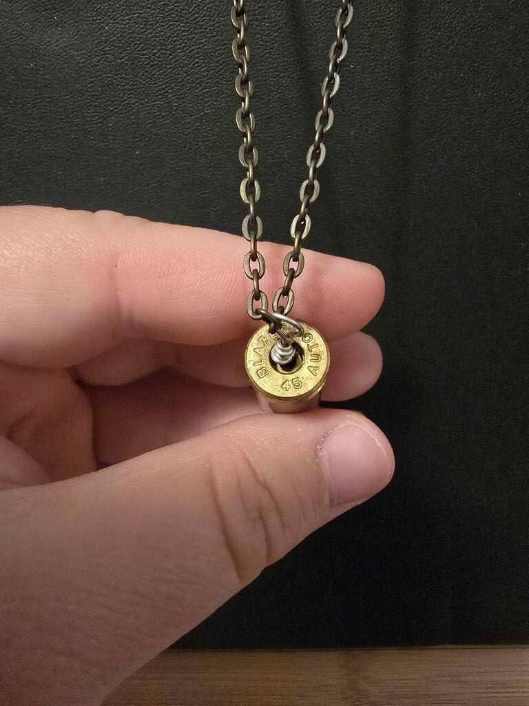 Bullet Casing Necklace-White