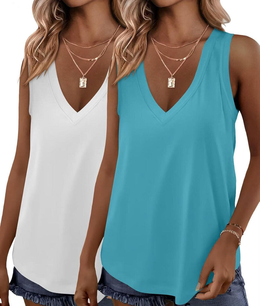 Top, Tank Loose Women's Lake Blue Med