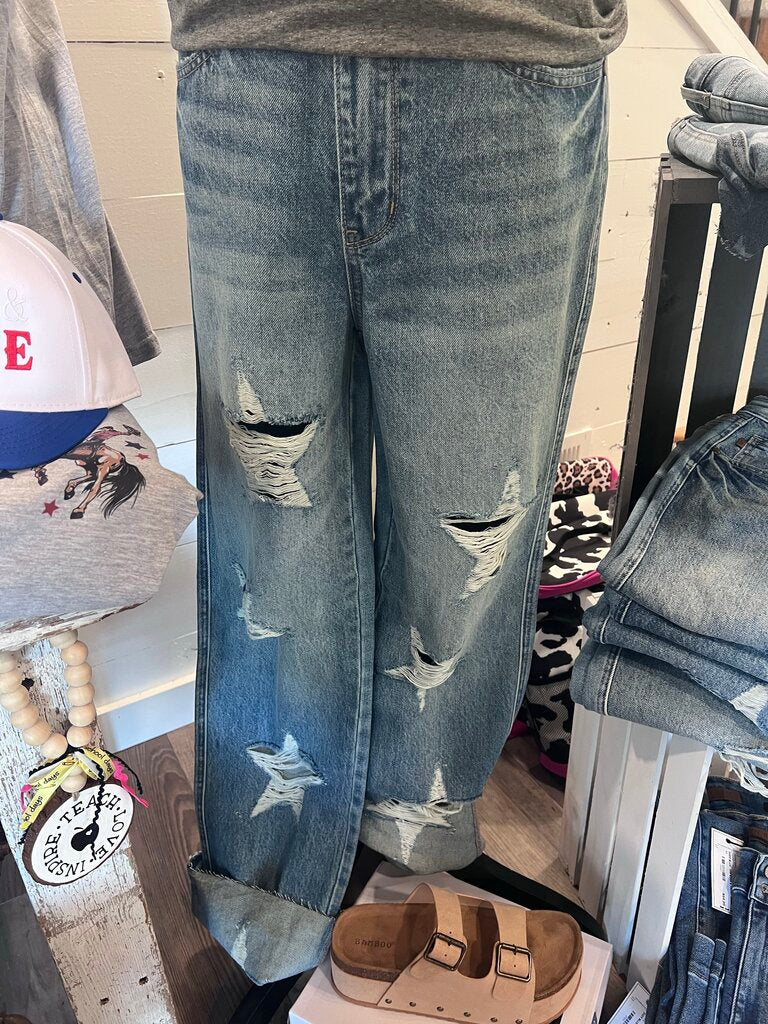 Judy Blue - High Waisted Star Distressed