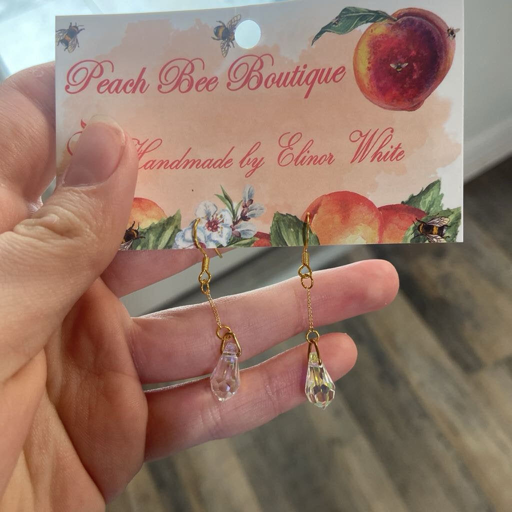 Austrian Crystal on 24k plated chain