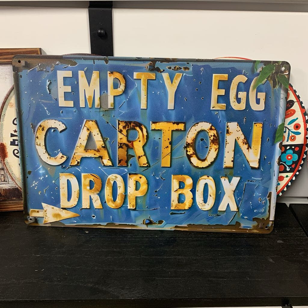 Sign, Metal Empty Egg Carton