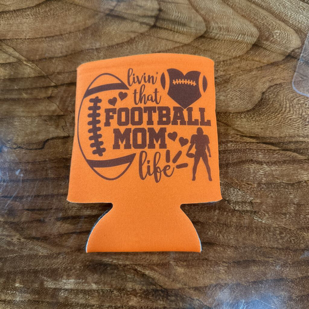 Orange Koozies - Footbal mom life