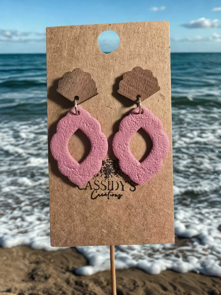 Pink Seashell Dangles