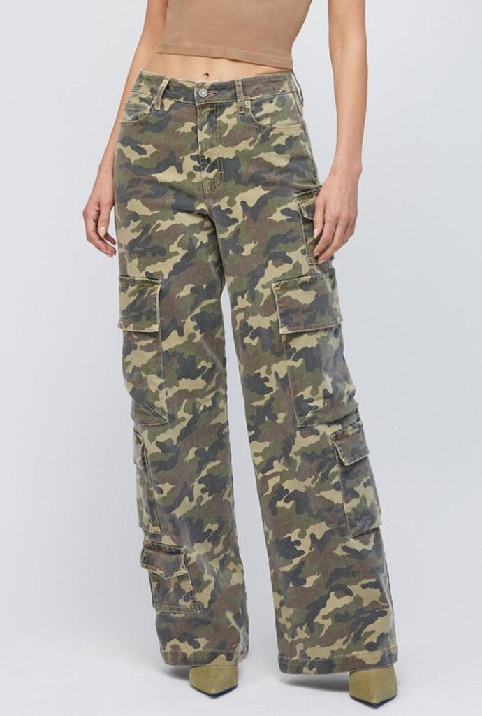 High rise Wide Leg Camo