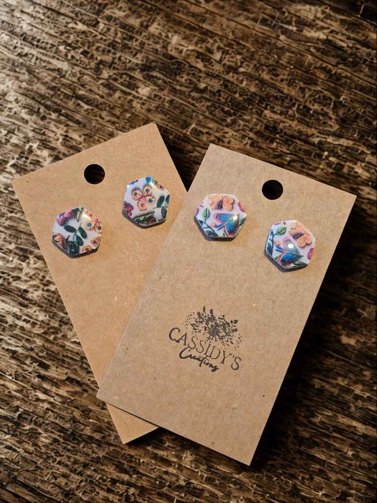 Tropical studs hexagon