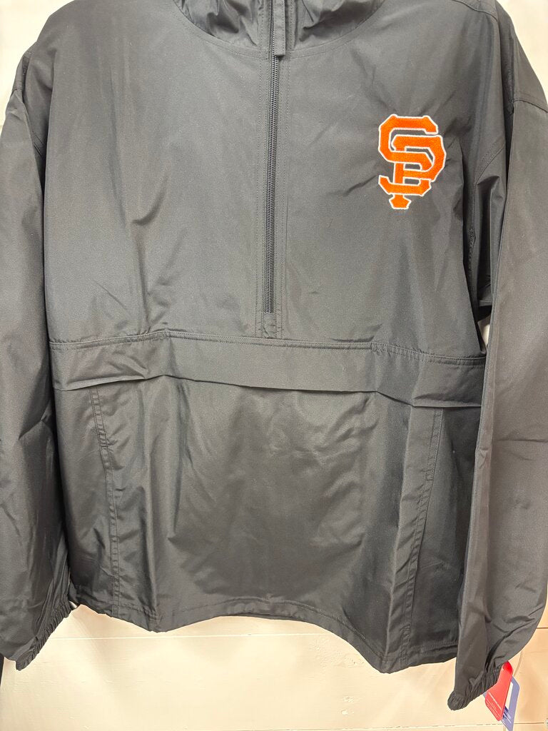 Black champion water resistant pullover jacket with SP logo