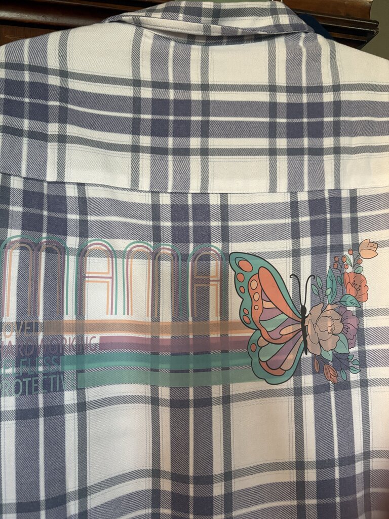 Shirt, Flannel Snaps Mama/Btrfly