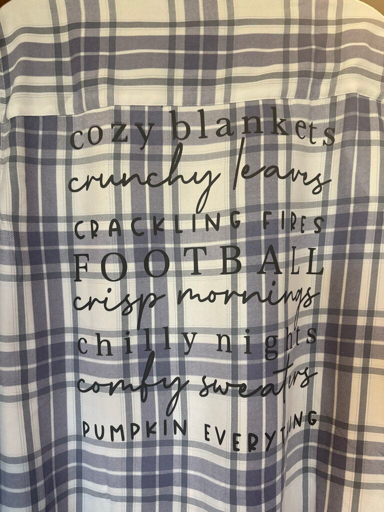 Shirt, Flannel "Cozy Blankets, etc"
