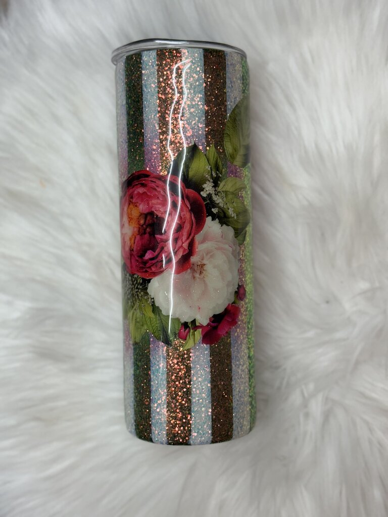20 OZ TUMBLER FLORAL STRIP