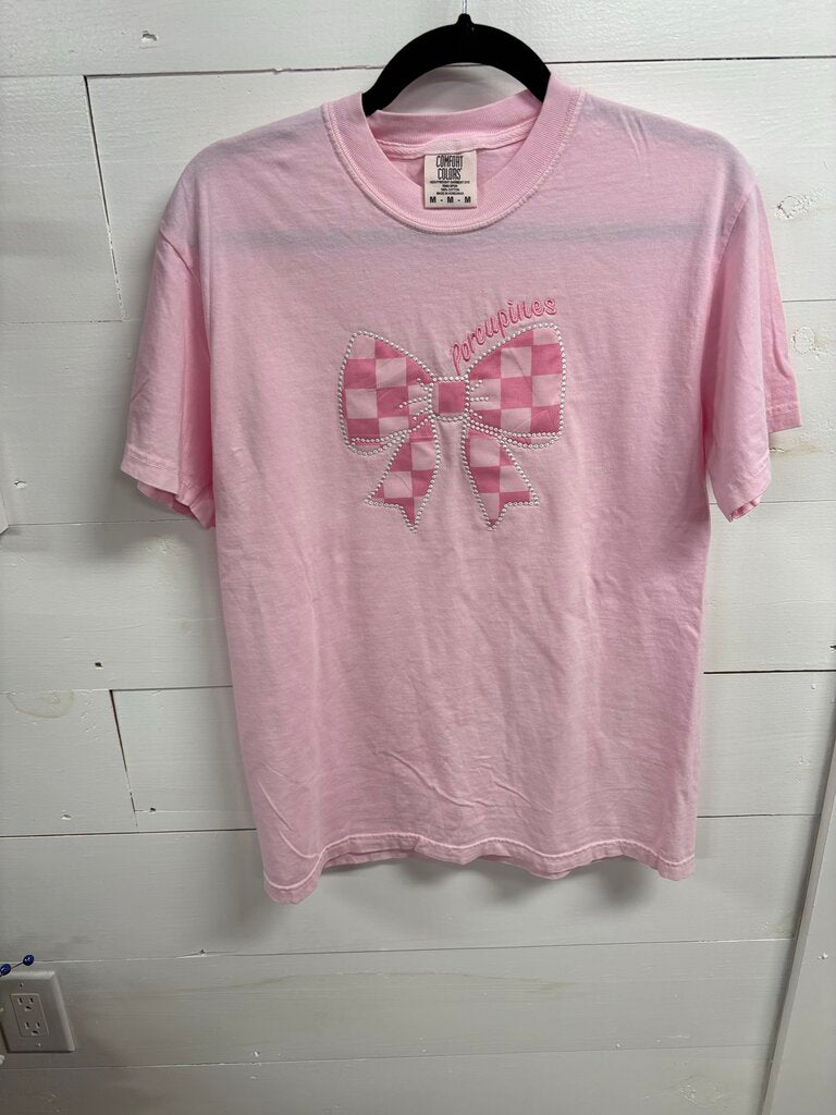 Pink out bow shirt size comfort color size large