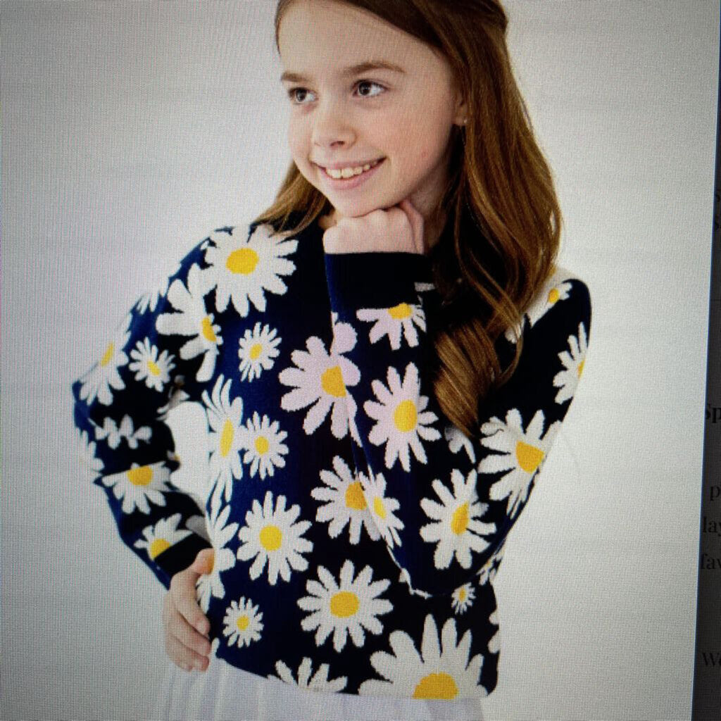 NAVY DAISY SWEATER-3
