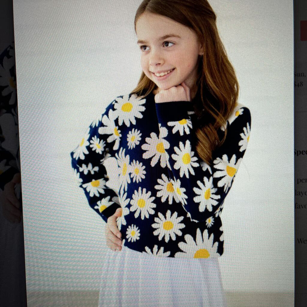 NAVY DAISY SWEATER-4
