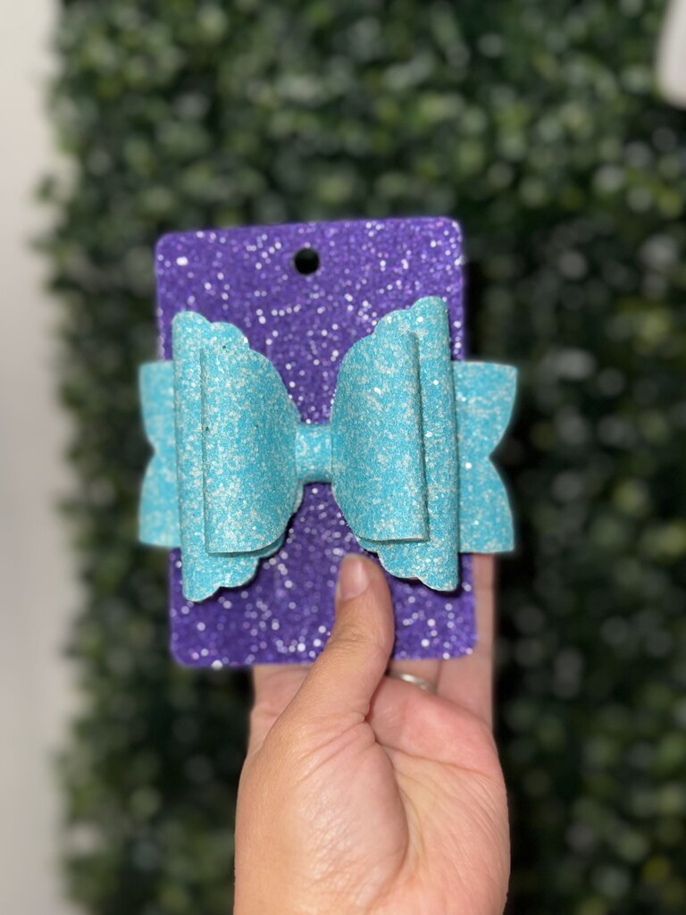 Tiffany Blue Faux Leather Bows