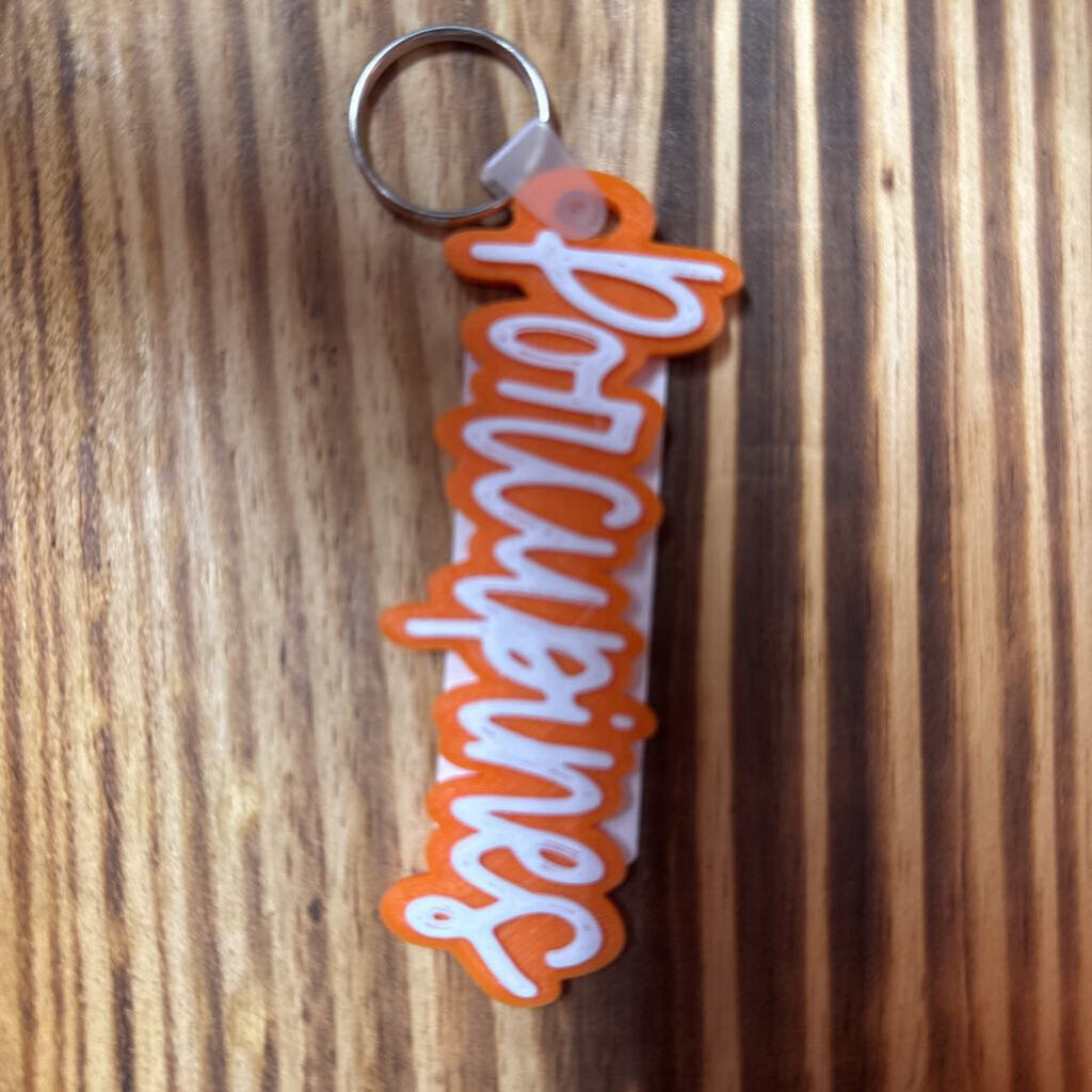 3D - Porcupine Keycahin Orange w/ white