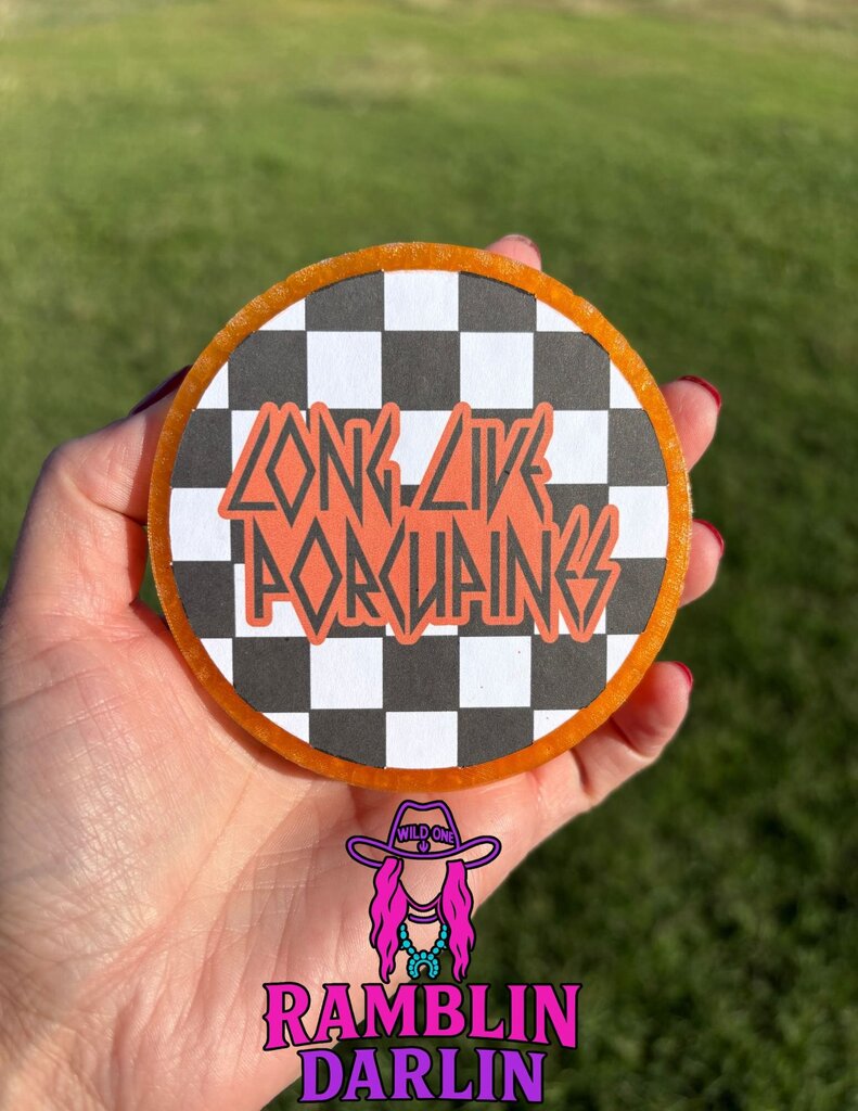 Porcupine Circle Freshie in Leather Scent