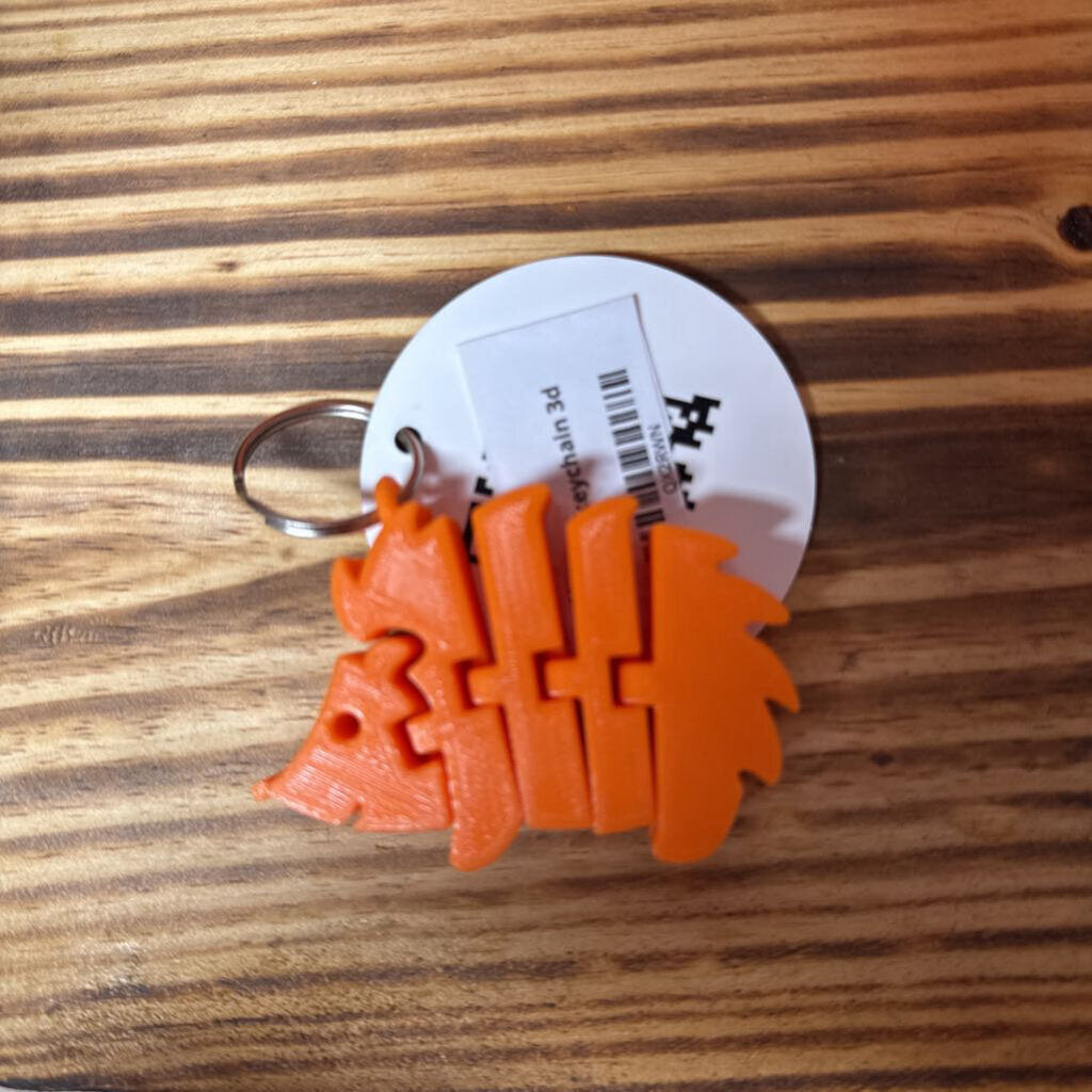 porcupine keychain 3d