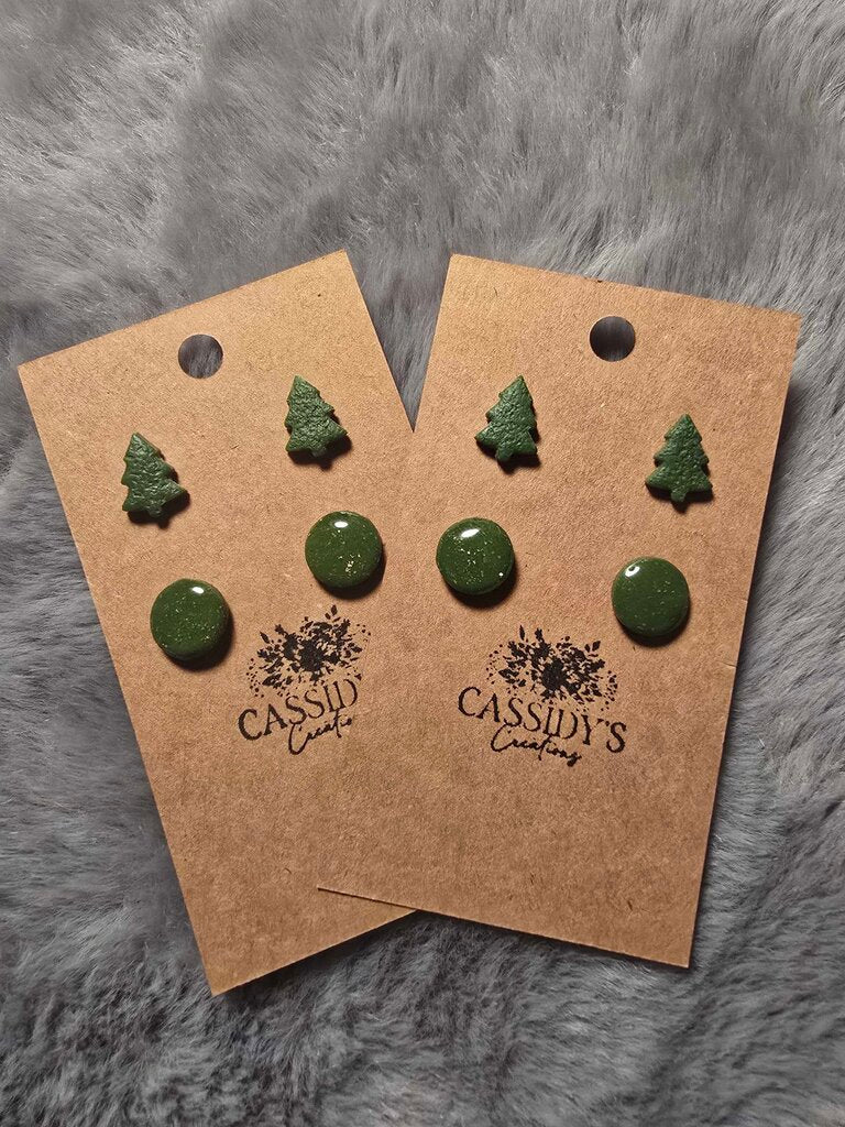 Trees & Button stud pack