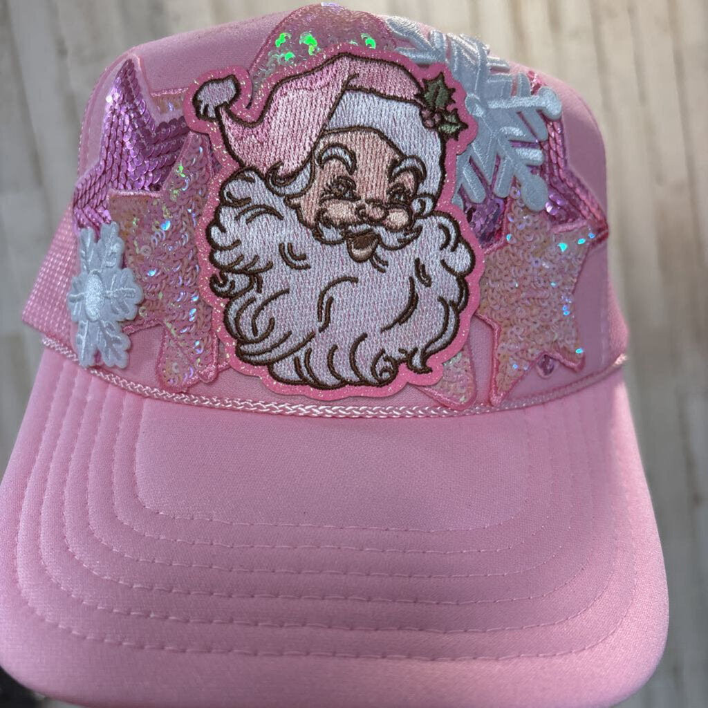 Pink OTTO w pink Santa and pink and silver stars
