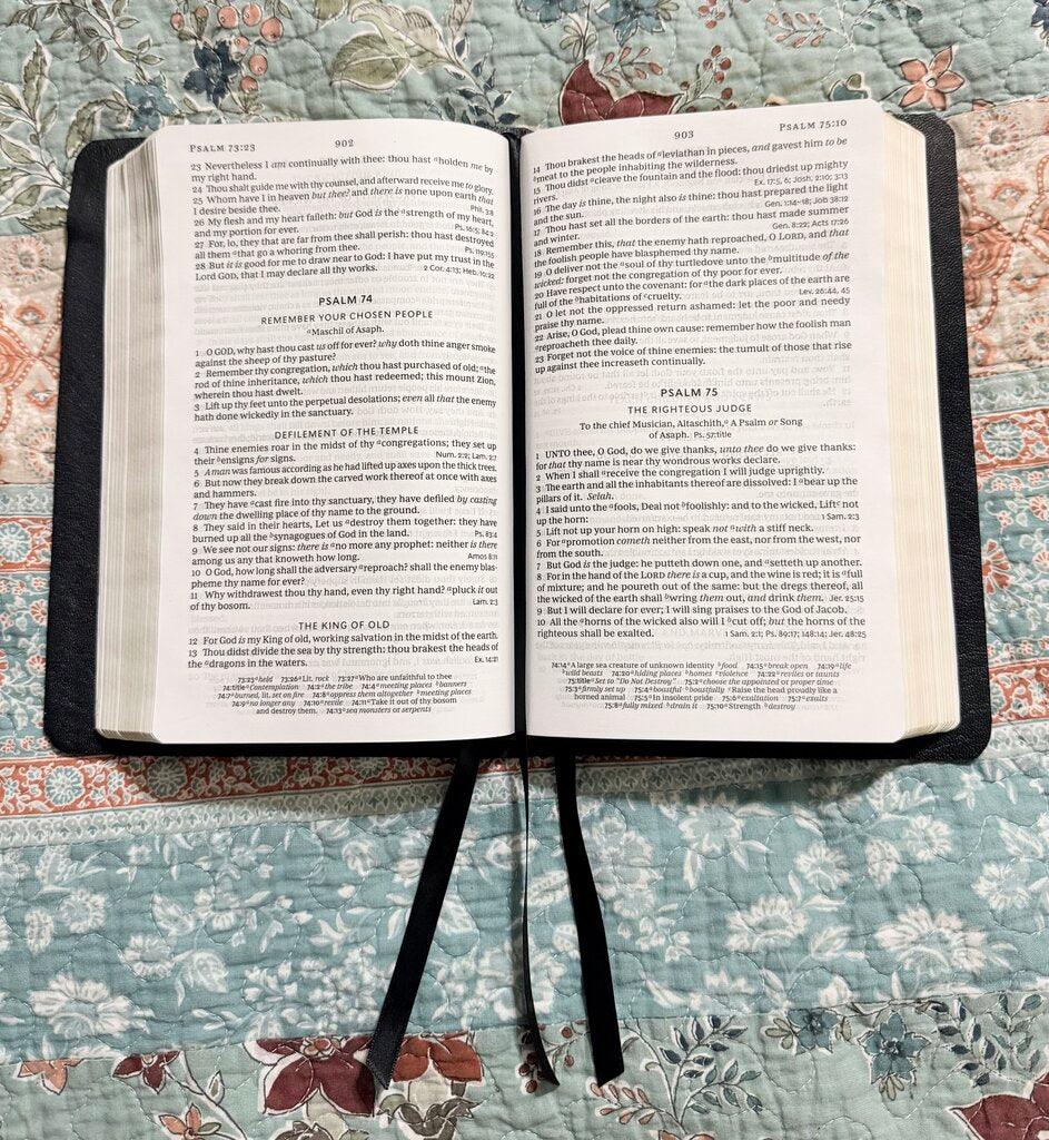 Cape Buffalo Bible Rebind with Nail Cross & Crown Thomas Nelson Single Column KJV