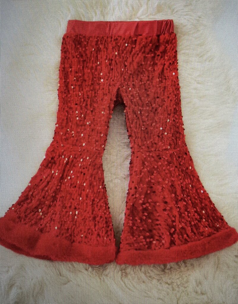 SEQUIN PANTS-RED