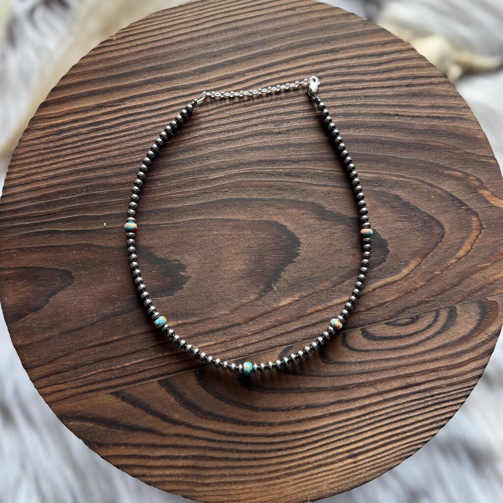 Mohave & Sterling Silver Pearl Necklace