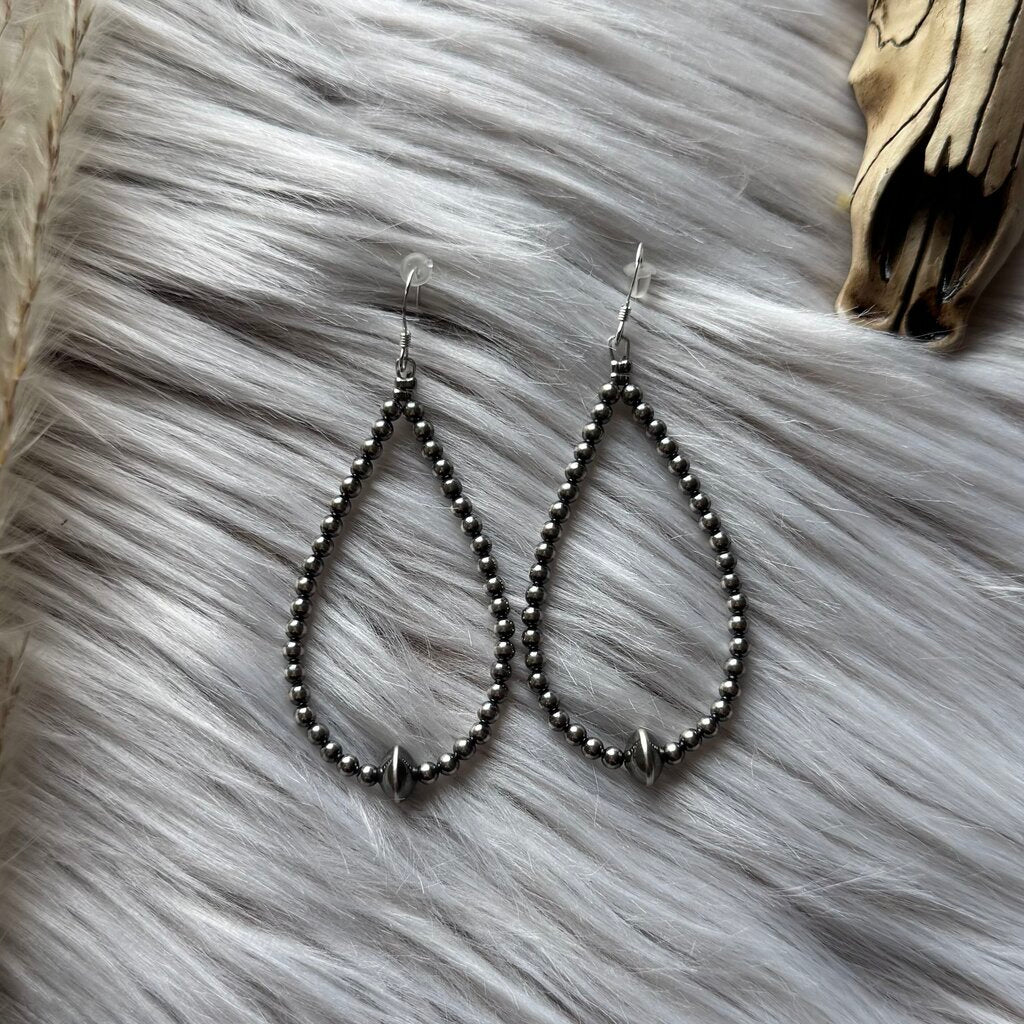 Sterling Silver Pearls Teardrop Earrings