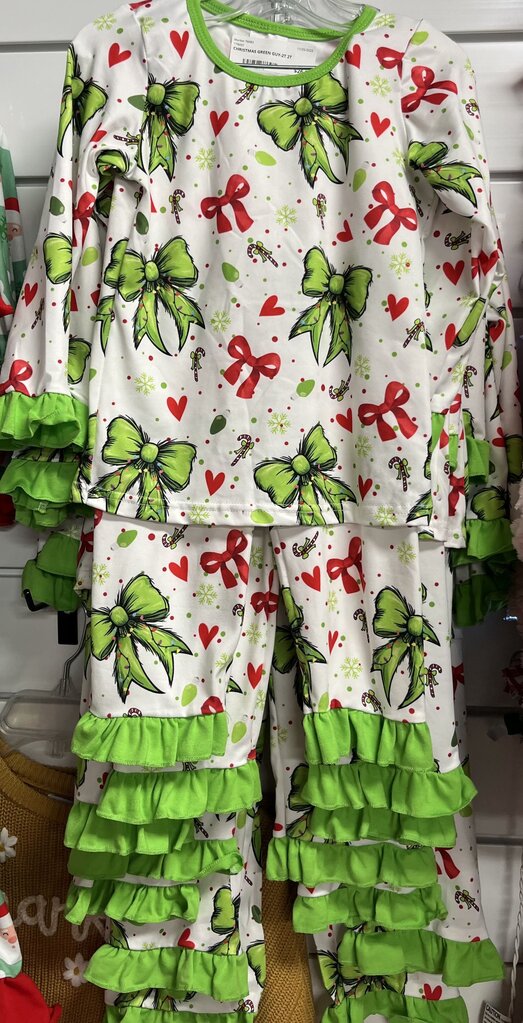 CHRISTMAS GREEN GUY PJ'S-6/7