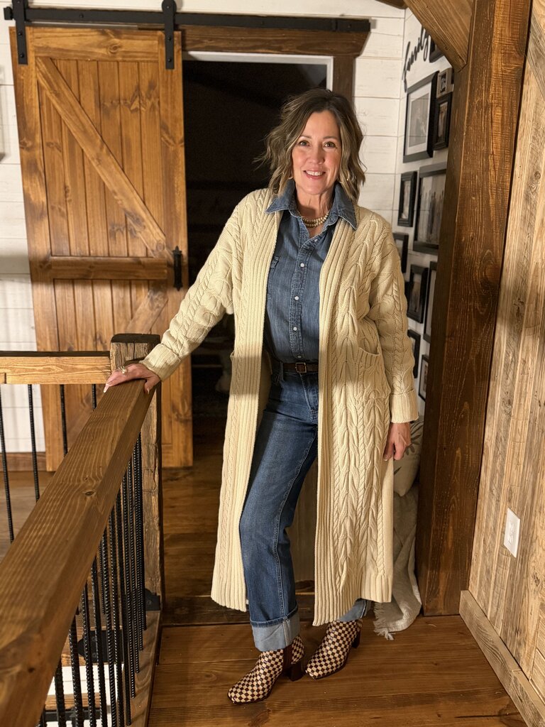 Chunky Knit Long Cardigan