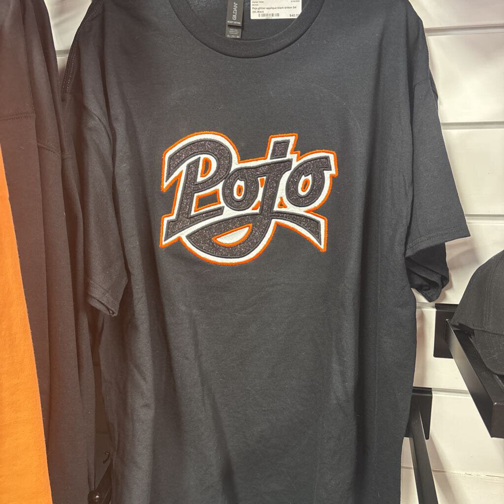 Pojo glitter applique black Gildan 2xl