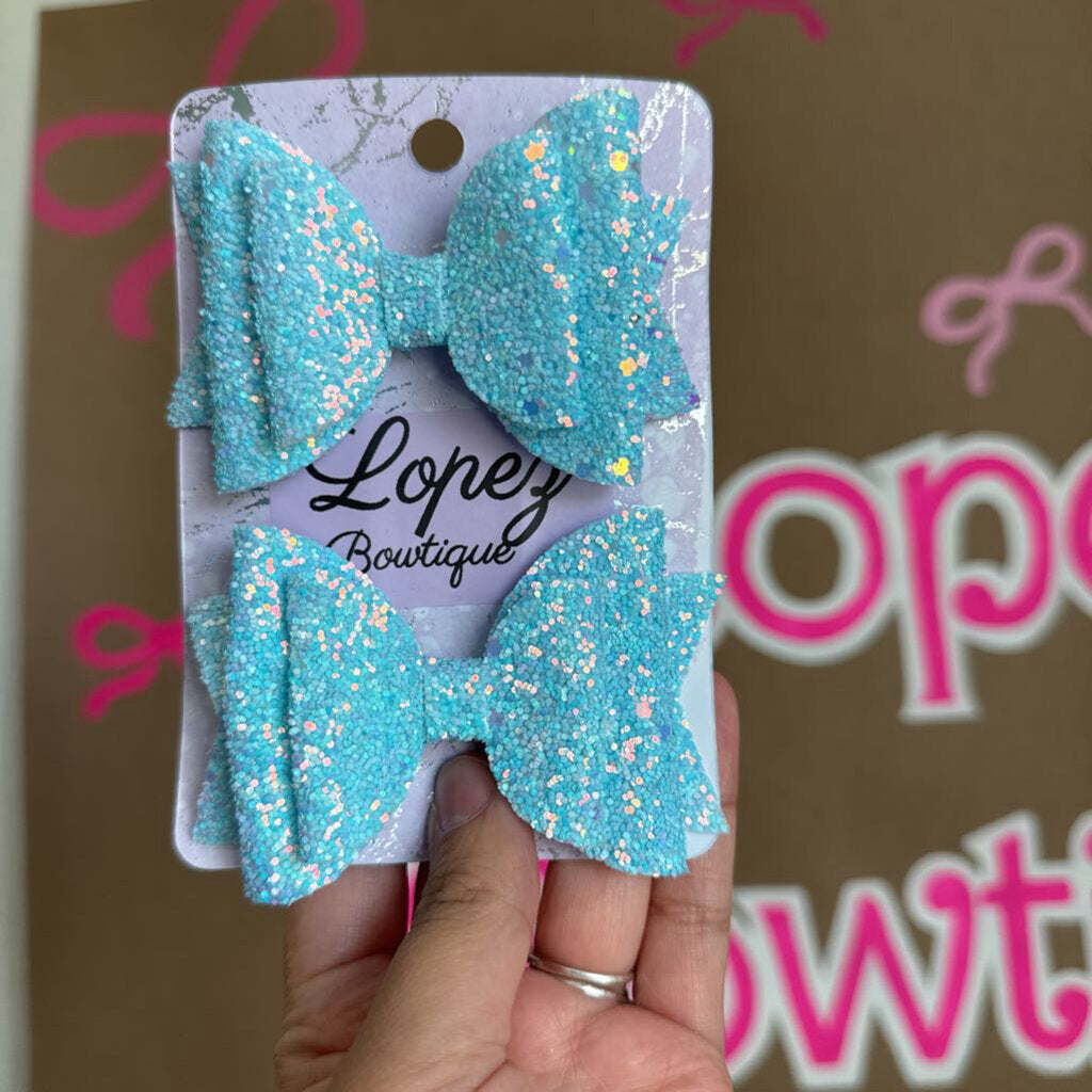 Light Blue Glitter piggies