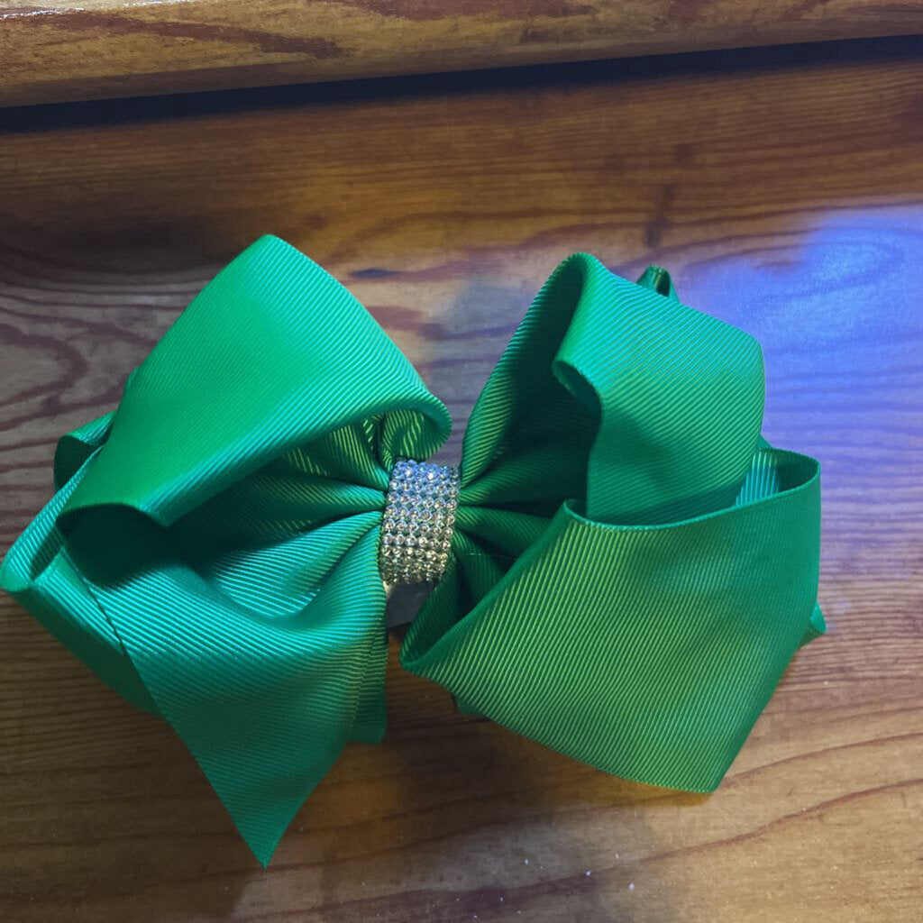 BOW-GREEN RHINESTONE