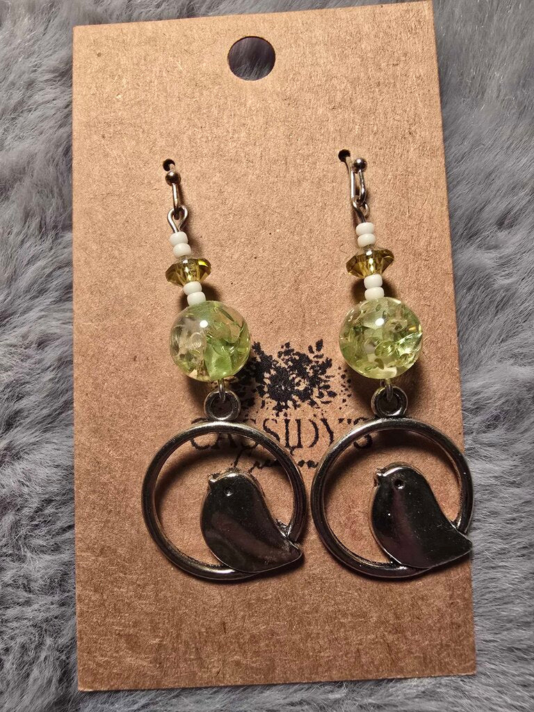 Green Bird Dangles