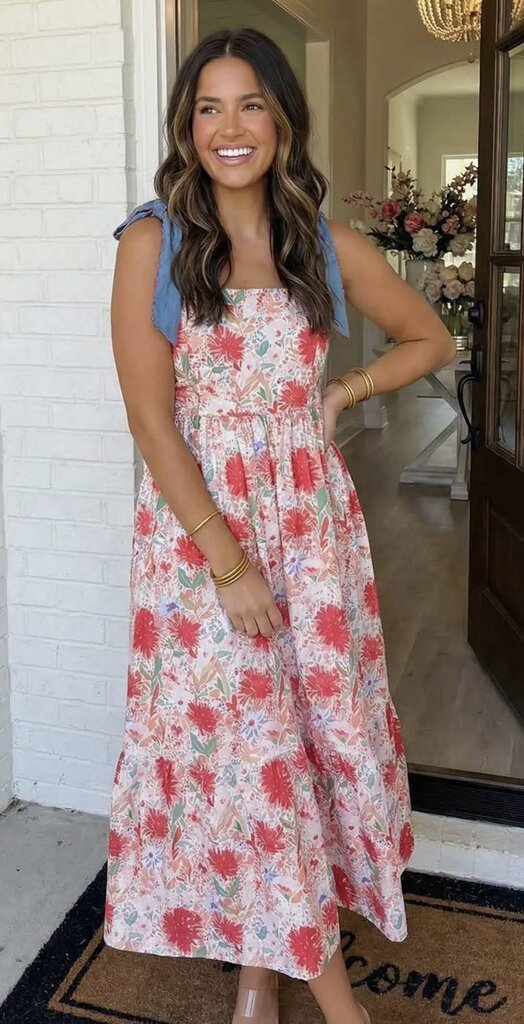 Tie Strap Floral Maxi Dress