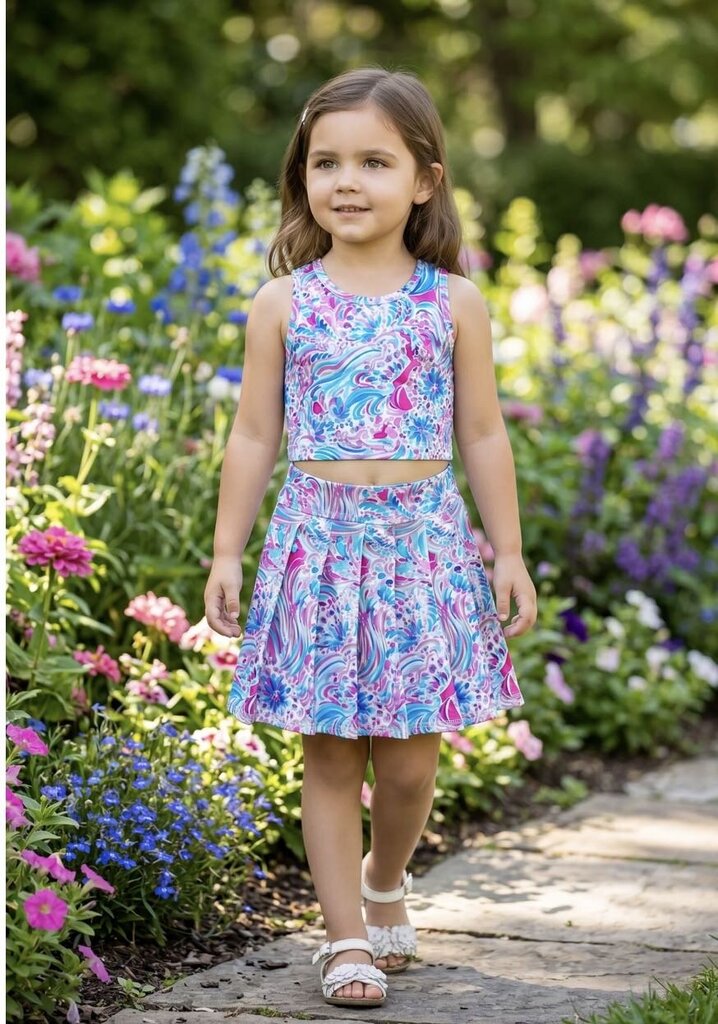 BLUE/FUCHSIA TOP/SKORT-4